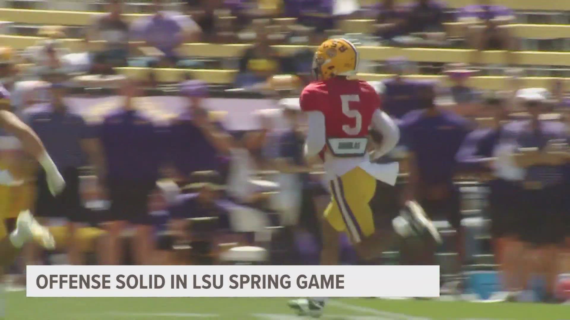 LSU Quarterback Jayden Daniels had a big outing in the Tigers' spring game after an impressive 2022.