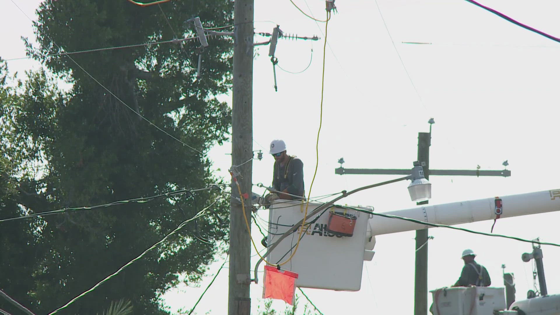 Entergy said about 1,000 customers remain without power Saturday evening.