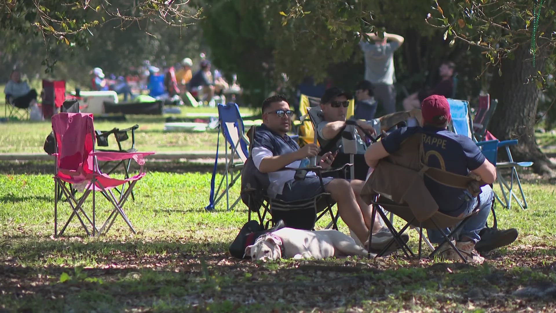 Every year, devoted parade-goers claim their spots early for the prime viewing experience of the Endymion parade, creating a festive community along Orleans Avenue.