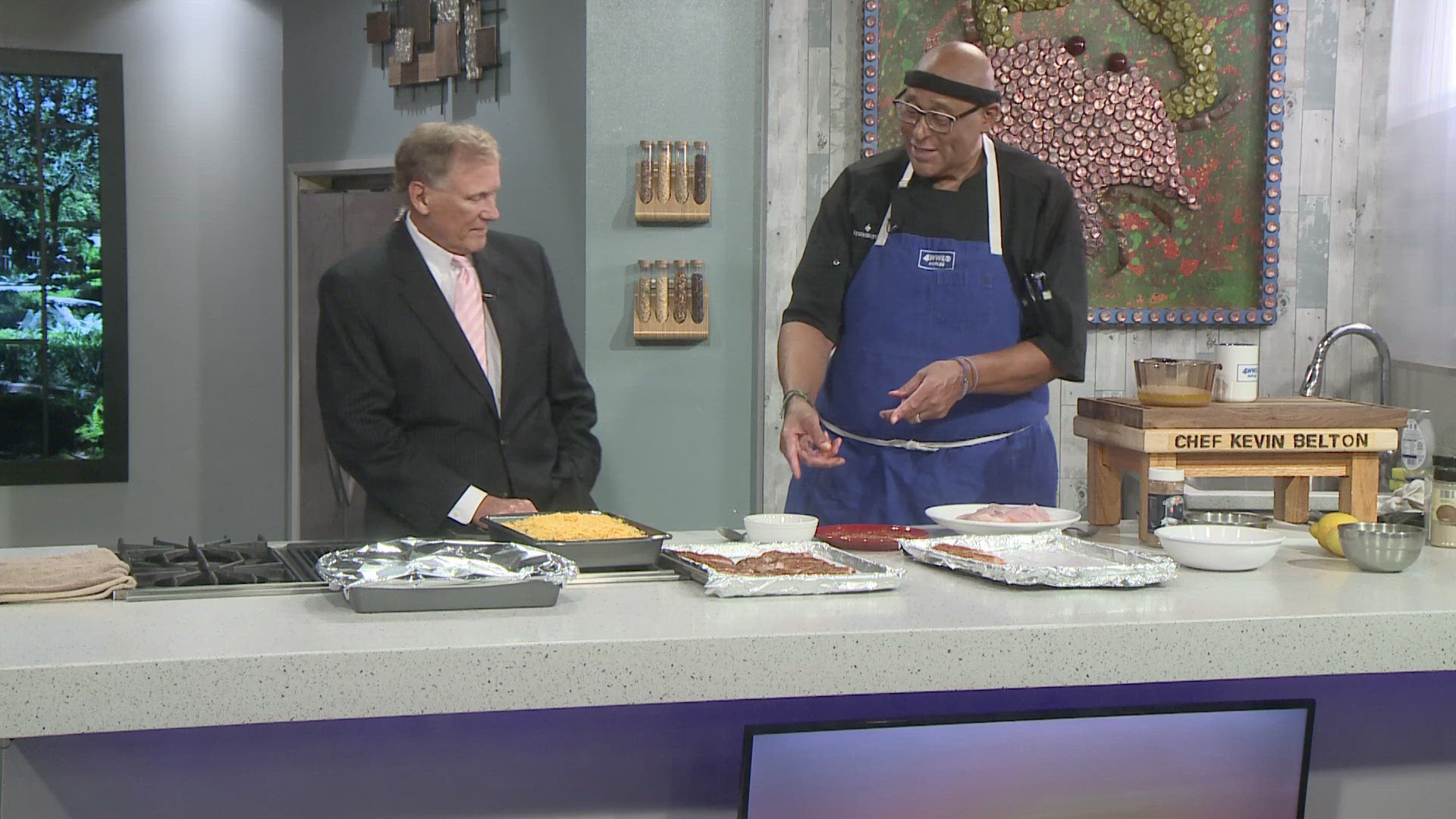 Chef Kevin Belton is cooking up catfish in the WWL Louisiana kitchen.