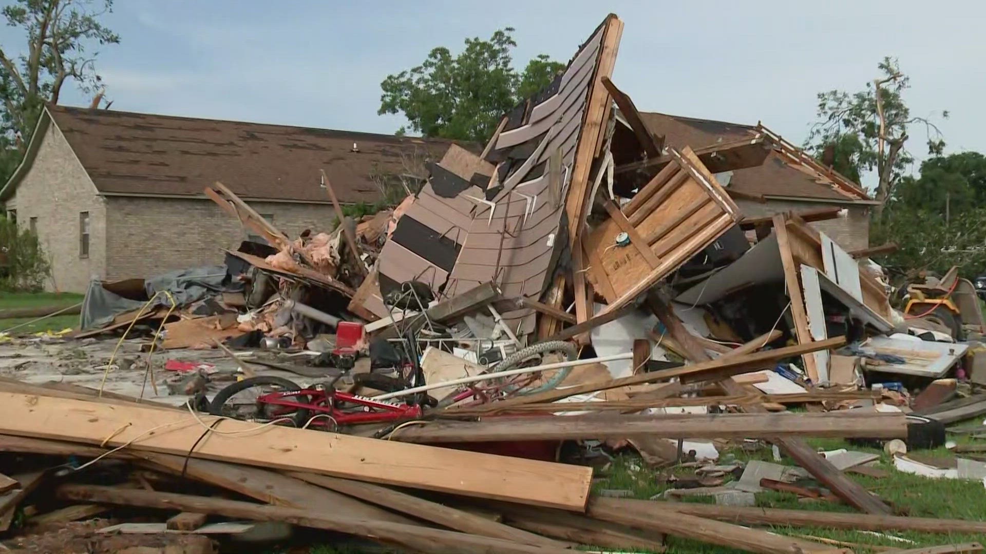 An EF-2 tornado slammed parts of Moss Point, Mississippi, leaving dozens of buildings damaged or destroyed.