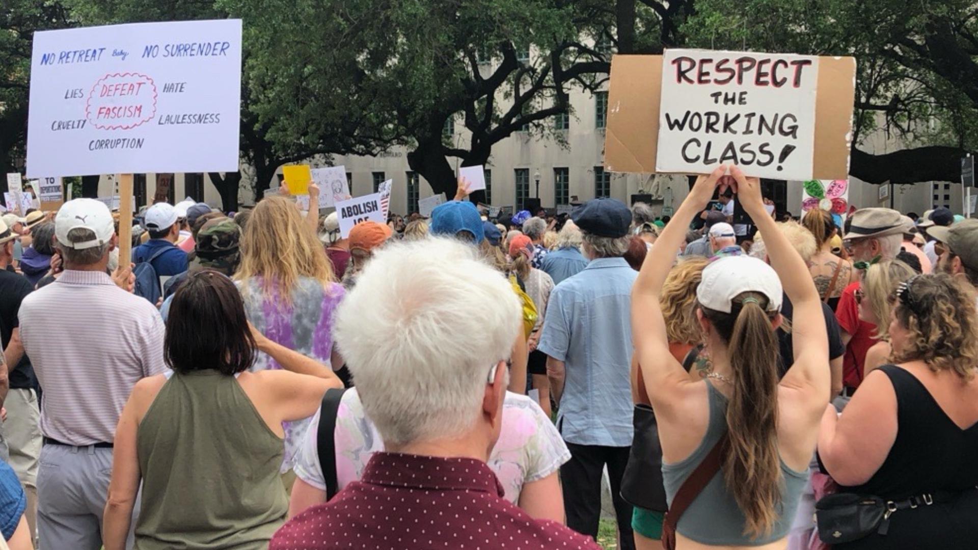 'Hands Off!' protest in Lafayette Square