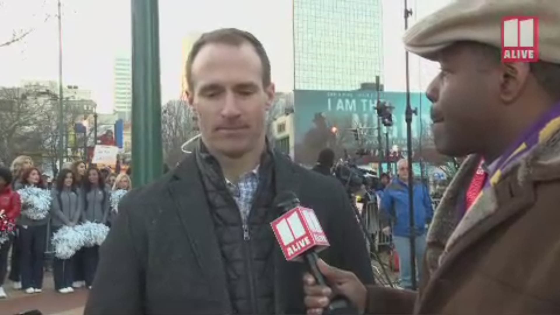 Saints quarter back Drew Brees was spotted in Atlanta for the Super Bowl. Chesley McNeil caught up with and asked him how he feels not playing in it.