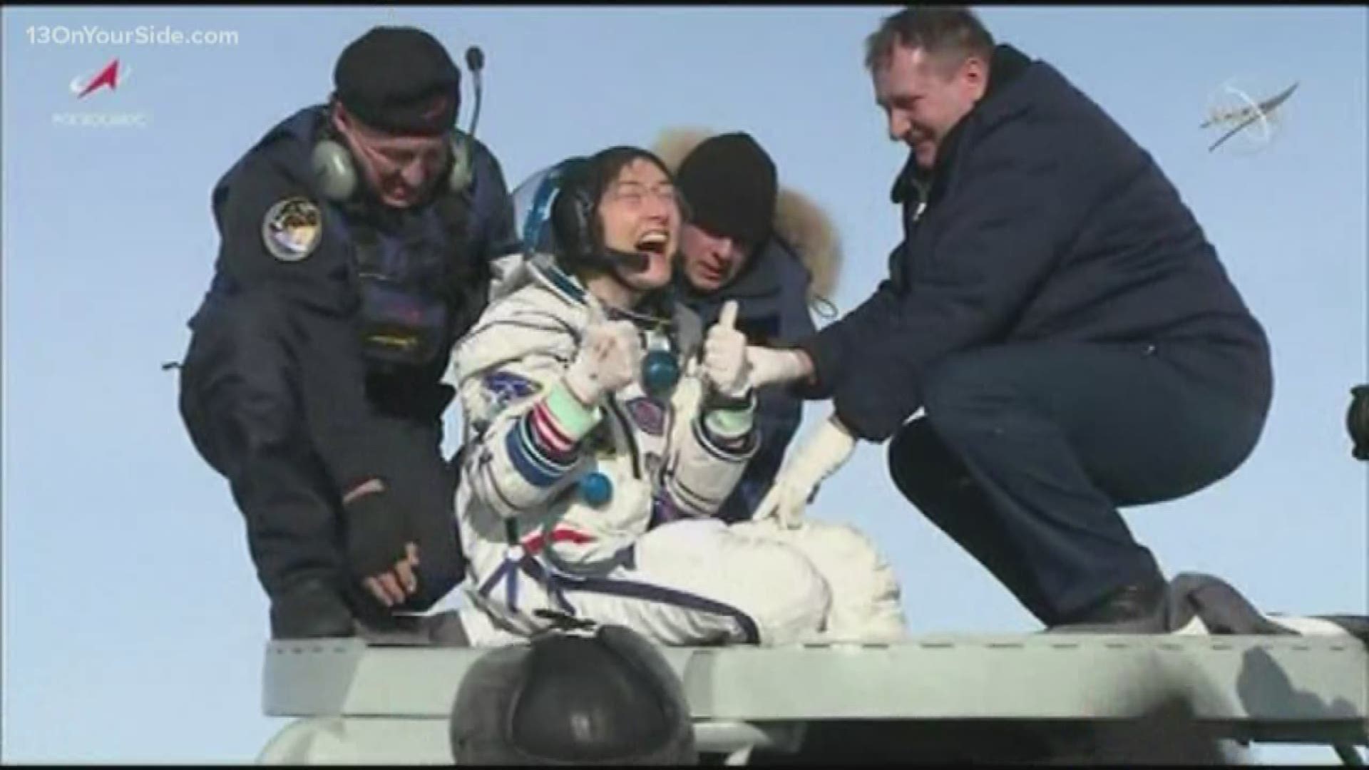 An astronaut who was born in Grand Rapids, Michigan is returning to Earth Thursday, Feb. 6, after breaking records for her consecutive time in space.