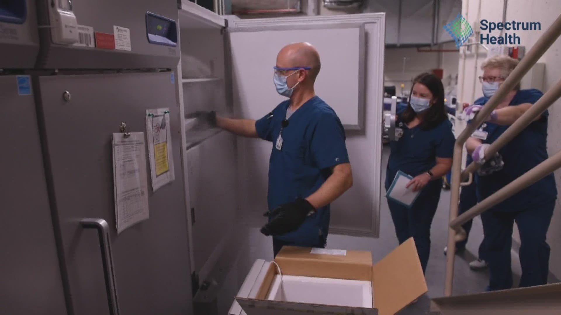 Spectrum Health workers among first in state to receive COVID-19 vaccine.